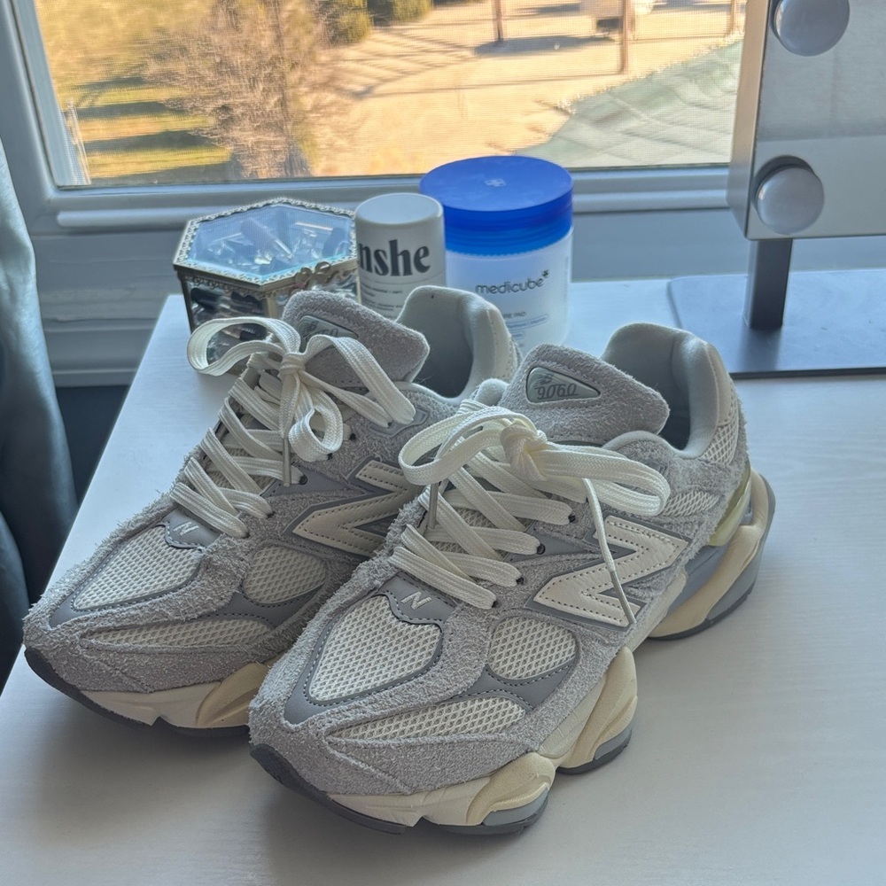 New Balance Women's 9060 Athletic Sneakers in Light Gray and Cream